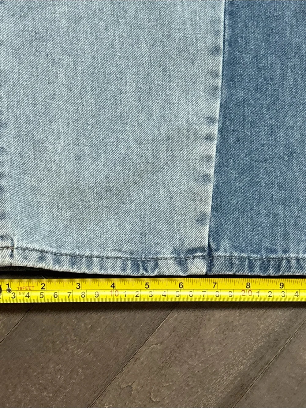 BlueFox Collective Jeans Womens 7 Wide Leg Color Block Light Wash High Rise - Picture 8 of 9